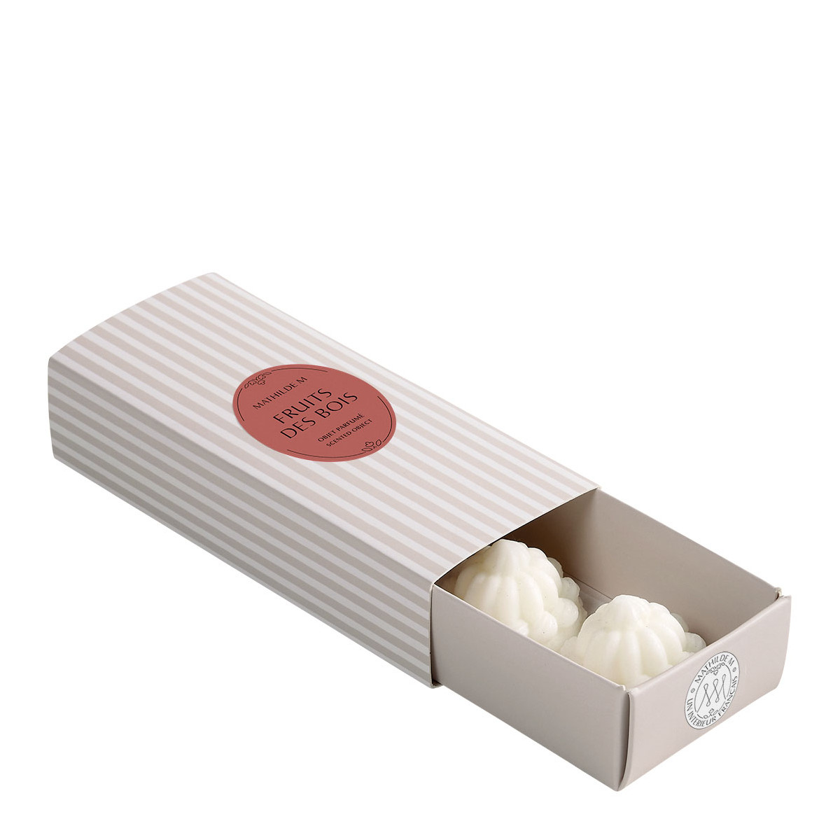 Coffret de 3 décors fondants en cire parfumée blanc, MATHILDE M