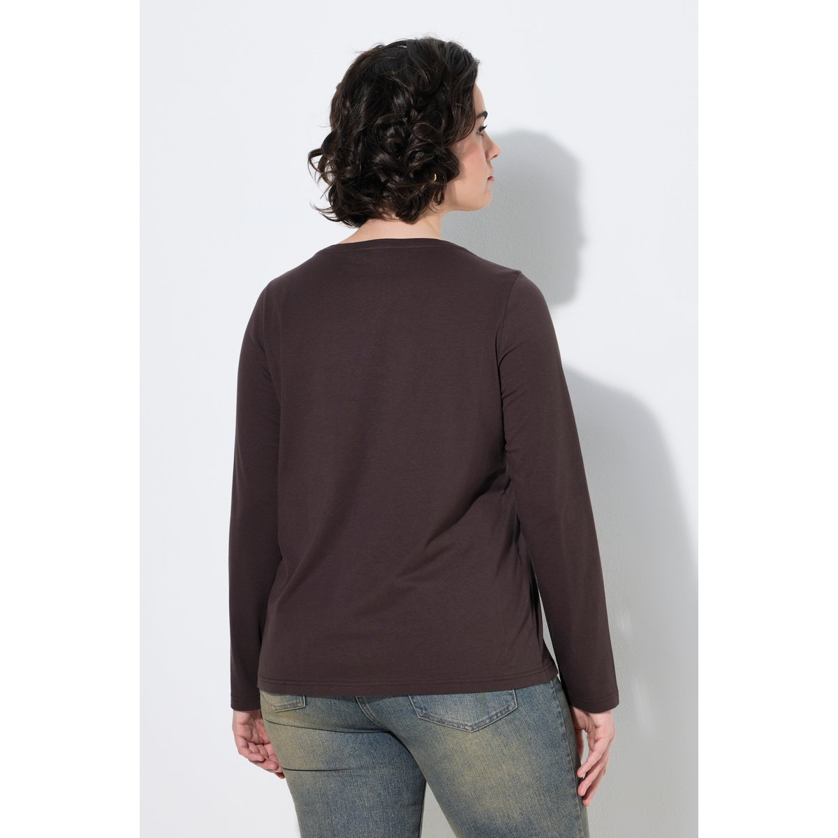 T-shirt motif jardin, coupe Classic Fit acajou, ULLA POPKEN