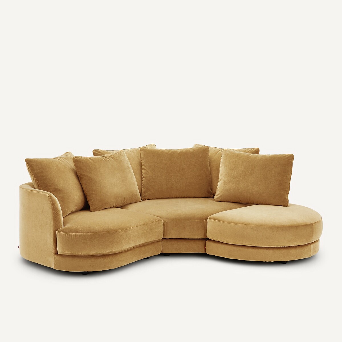 Linkes Sofa-Halbmodul, modular, aus Leinenvelours, TIBERIO karamell, AM.PM