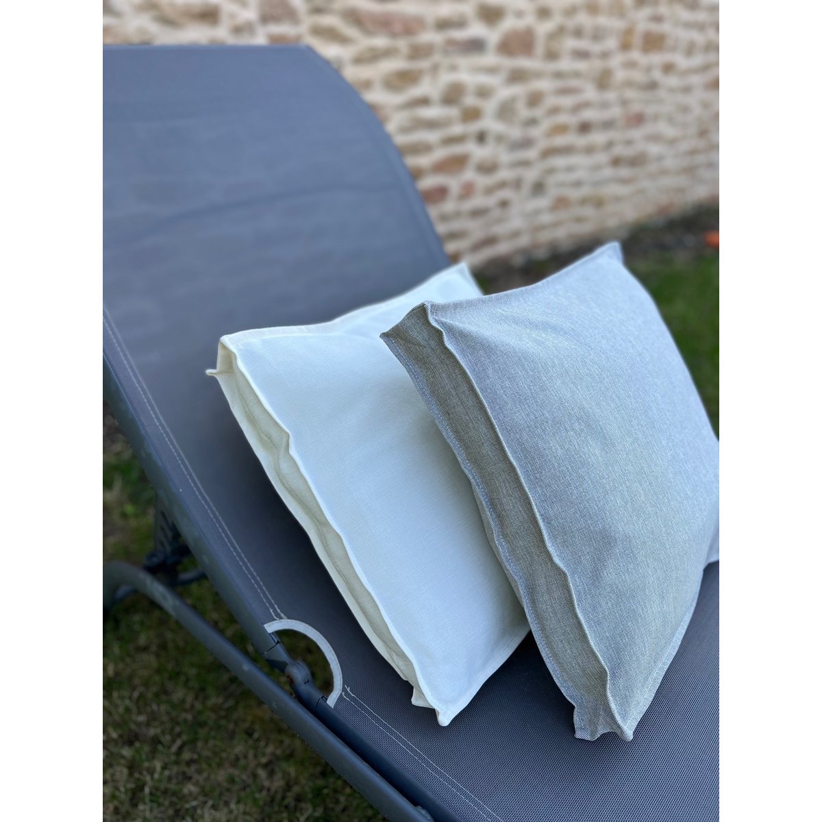 Housse de coussin "box" pour assise CAPRI uni gris, MAGMA HEIMTEX