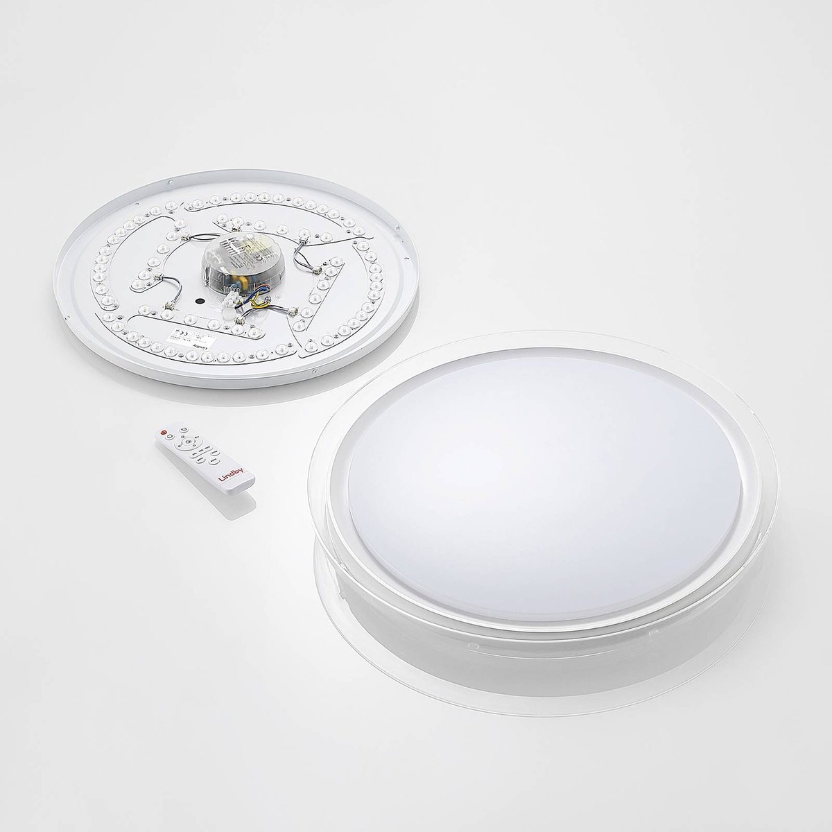 Plafonnier moderneLED, Sleya blanc, LINDBY