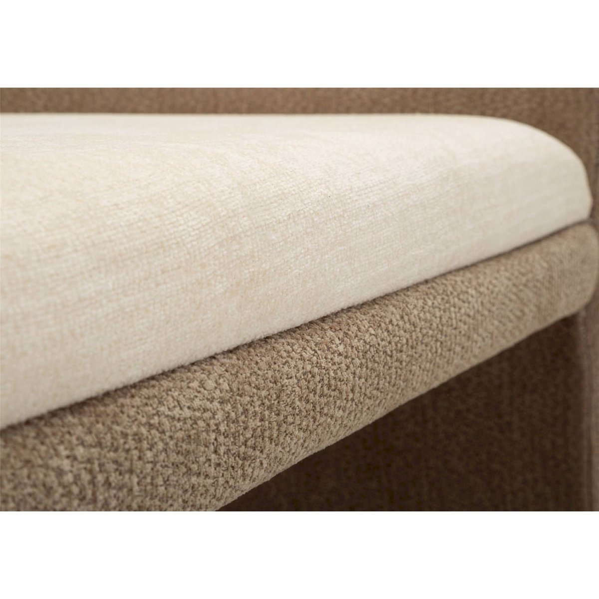 Banc dossier enveloppant en bouclette MODERN marron et beige, RECOLLECTION