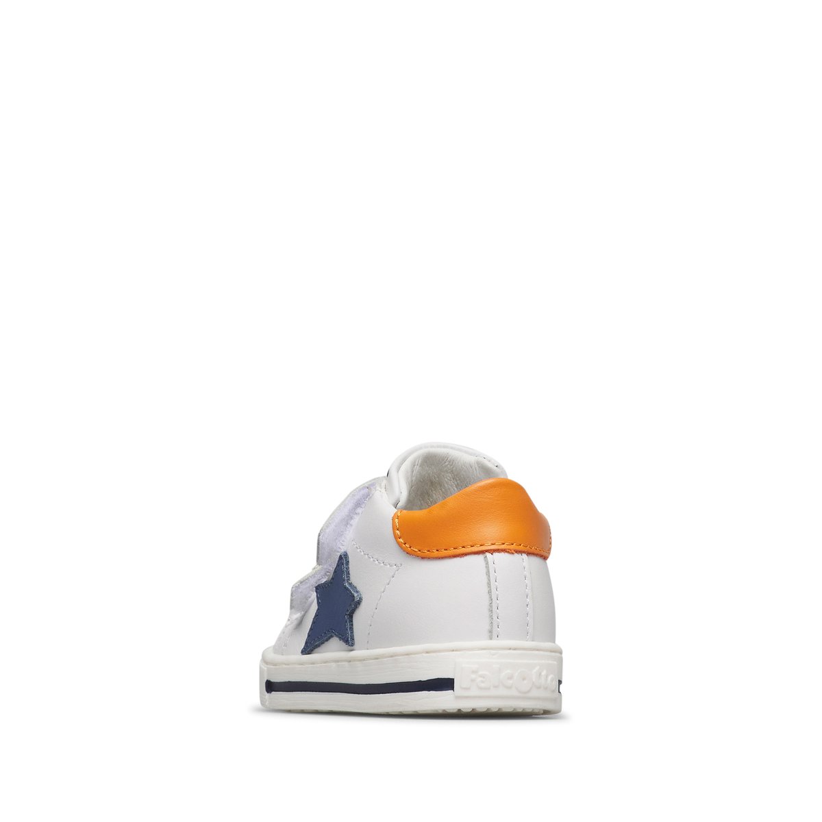 Baskets en cuir SASHA VL blanc-bleu clair-orange, FALCOTTO