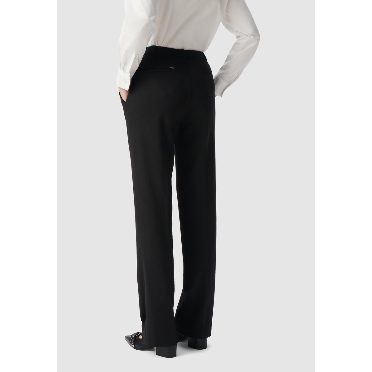 Pantalon de costume ajusté maille Milano BUSINESS COLLECTION noir, IKKS