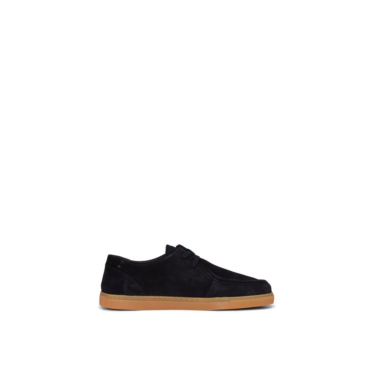 Mocassins modèle à carreaux style wallabee en cuir velours bleu fonce, MARC O'POLO