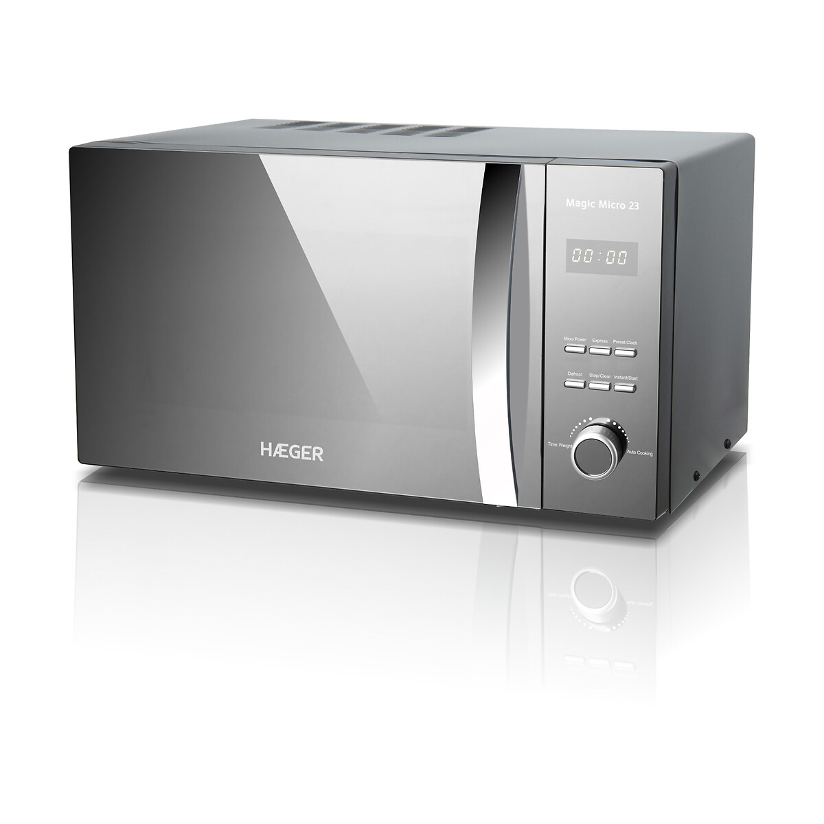 Micro-ondas Magic Micro 26, HAEGER cinza-metal, HAEGER