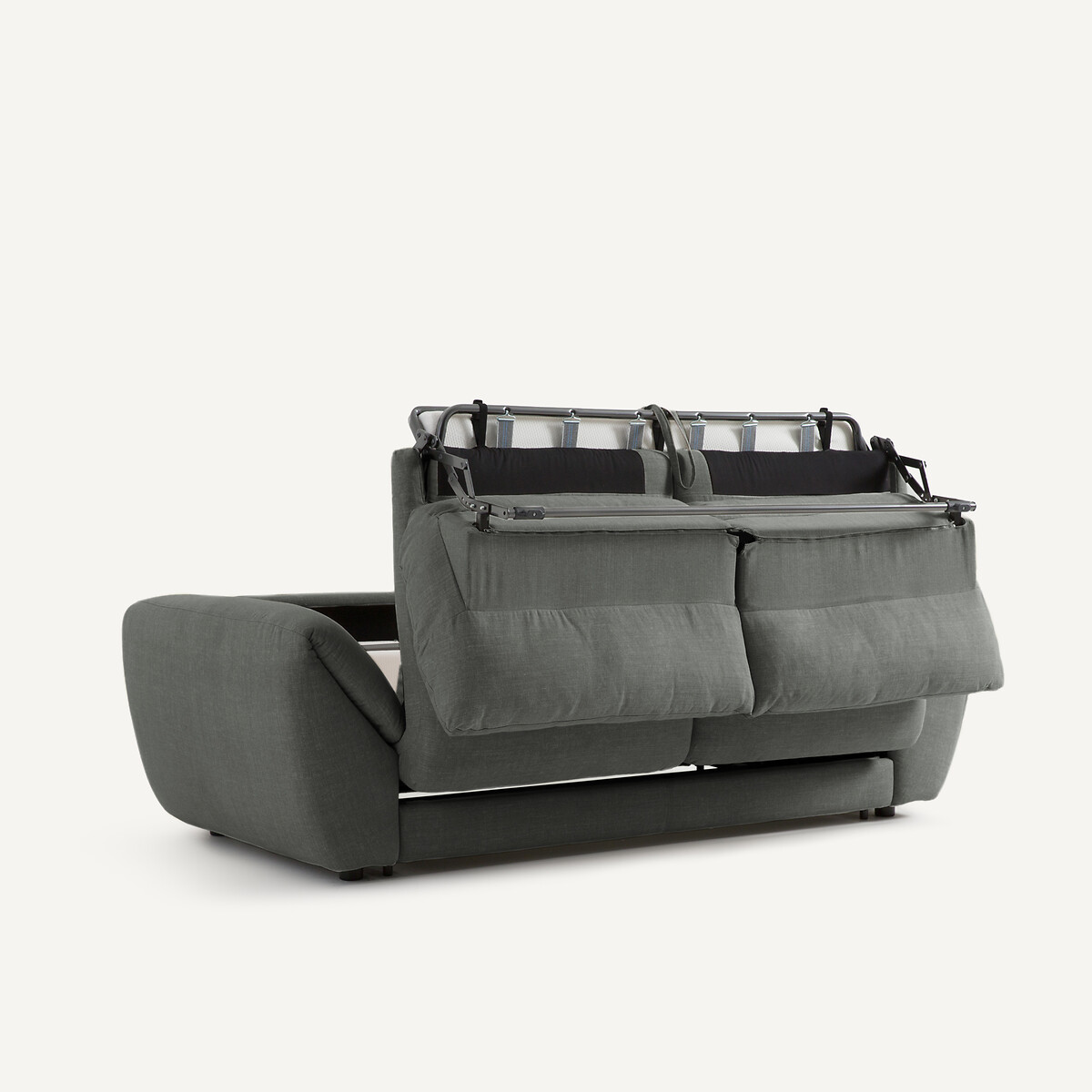 Sofá cama de 3P en algodón/lino, Edgar gris oscuro, AM.PM