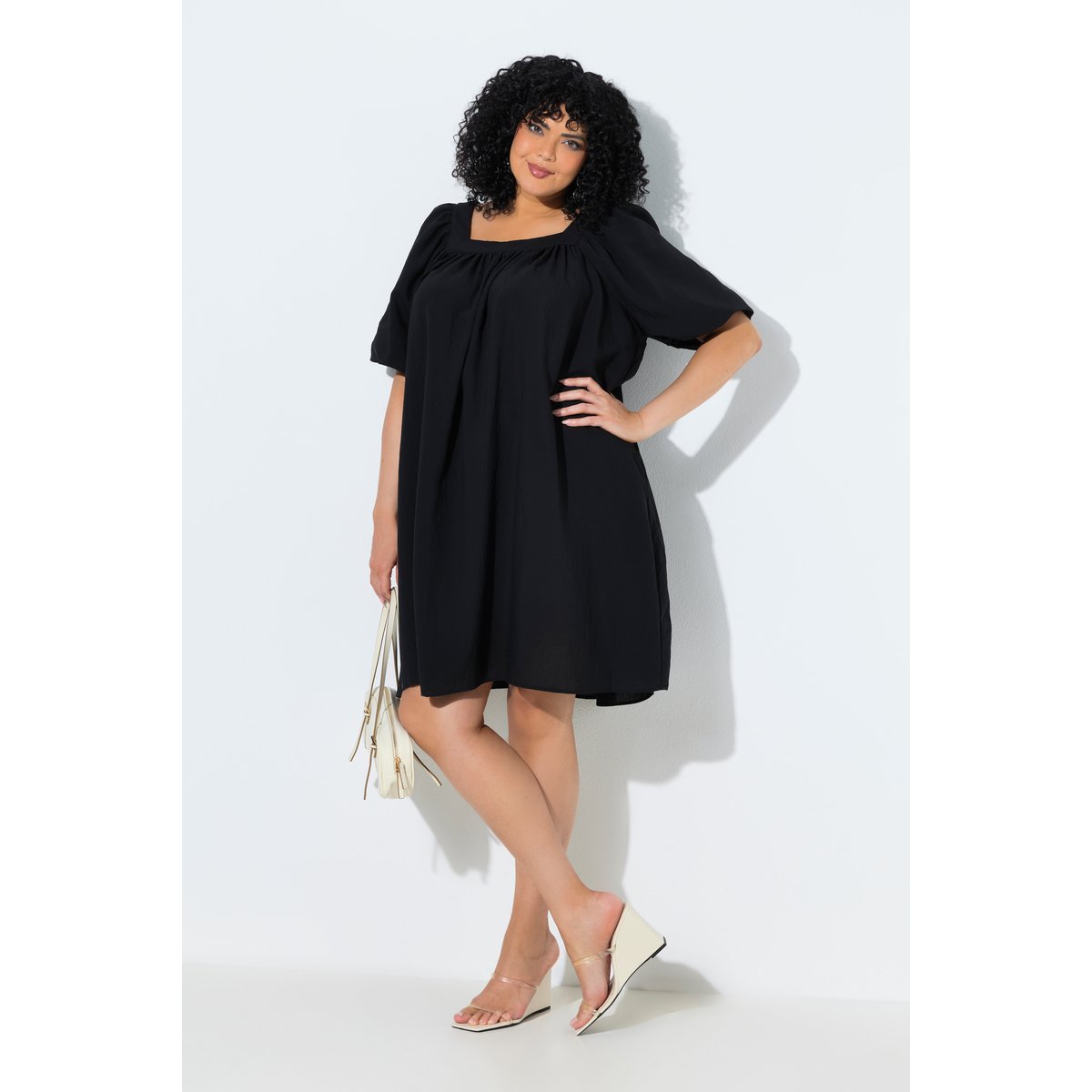 Robe coupe évasée noir, ULLA POPKEN