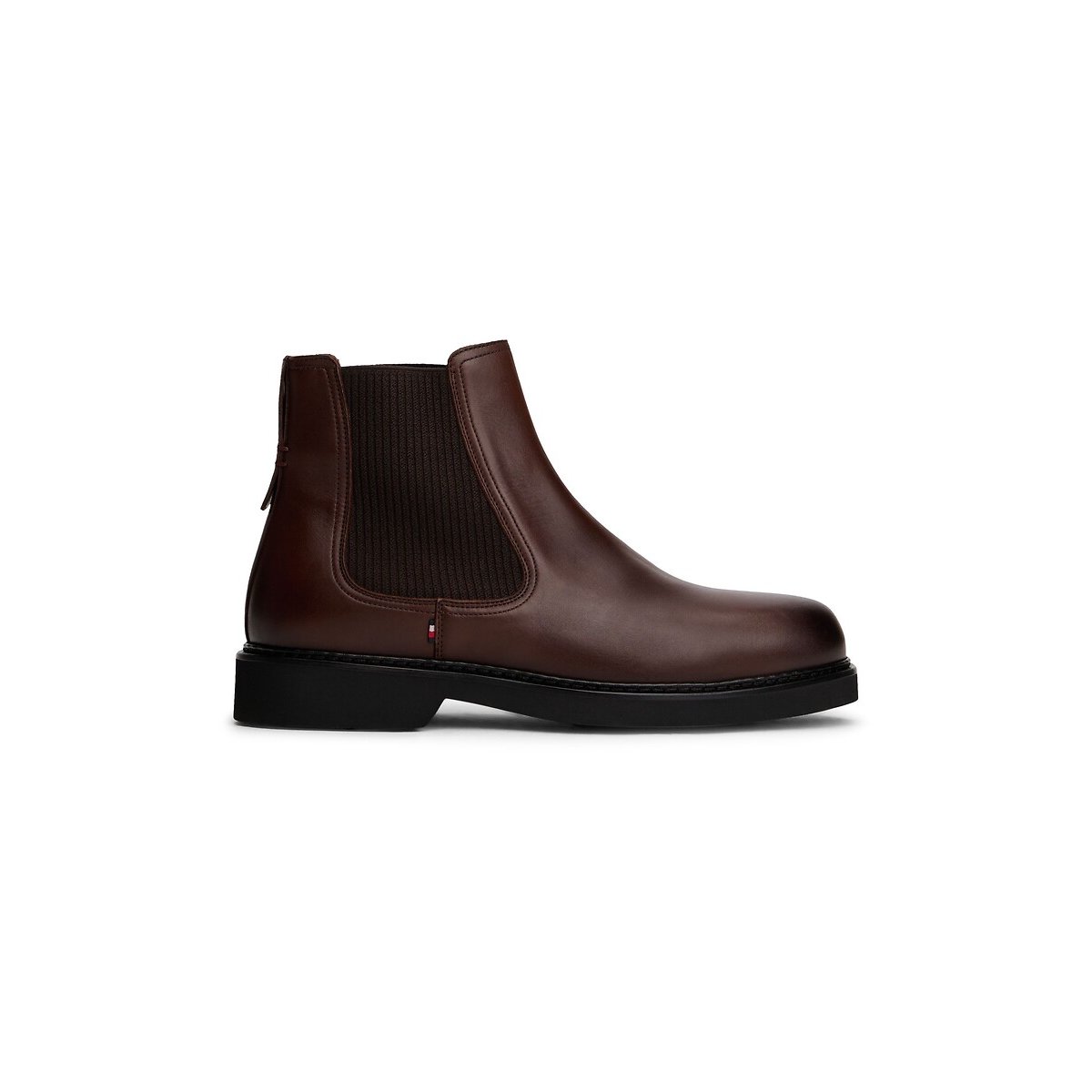 Stivali Chelsea in pelle ultraleggera marrone, TOMMY HILFIGER