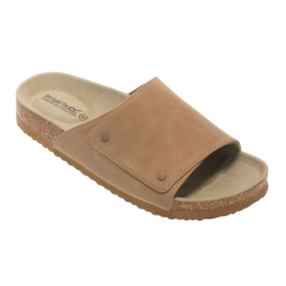 Claquettes unies plates COASTEN marron clair, REGATTA