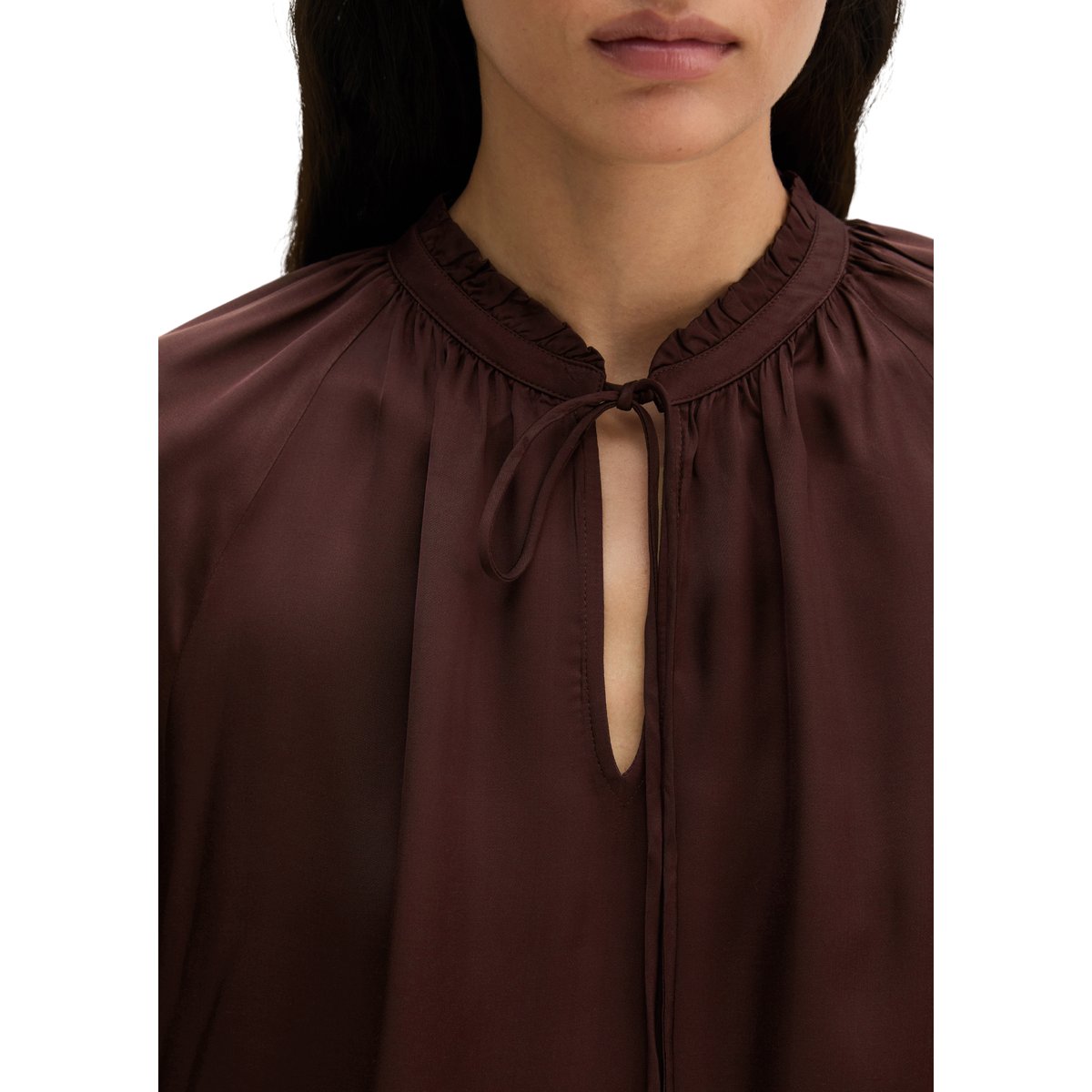 Chemisier bohème en satin, coupe décontractée en viscose fluide rouge, MARC O'POLO