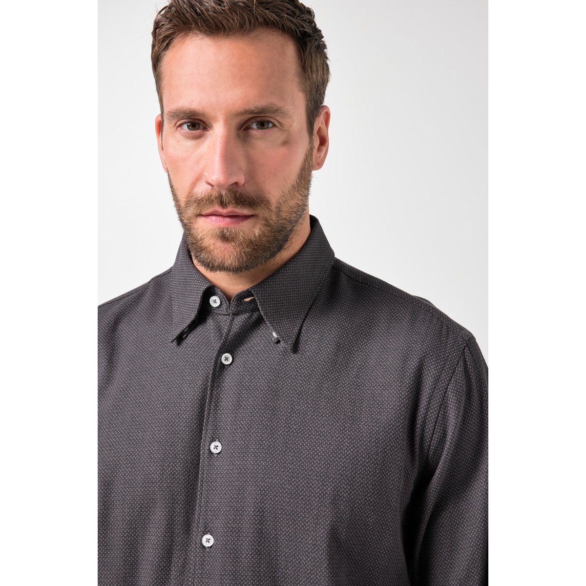 Chemise en flanelle, mprimé all-over noir, JP1880