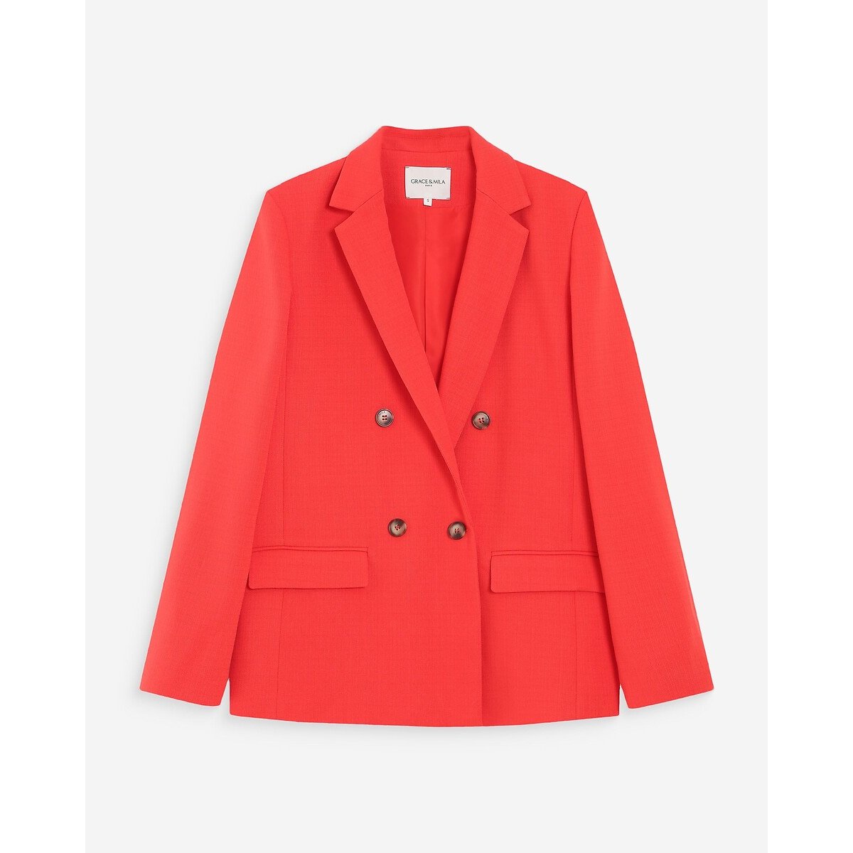Blazer croisé PARFAITE orange sanguine, GRACE & MILA
