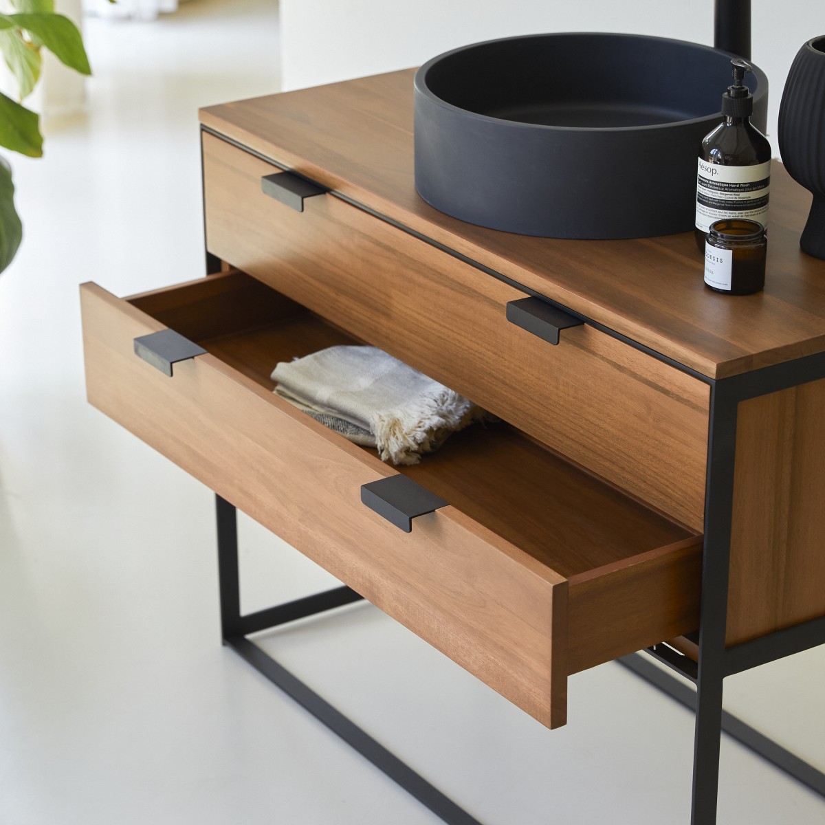 Meuble Salle De Bain en Acacia massif, URBAN naturel, TIKAMOON