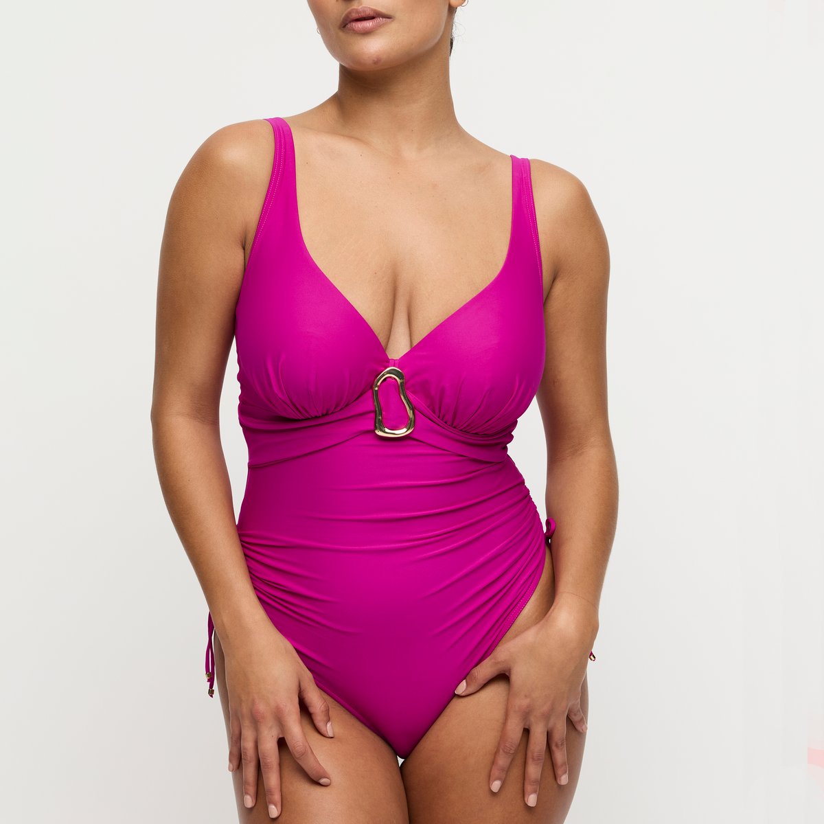Maillot 1 pièce déc. plongeant UVITA violet - deep magenta, PRIMADONNA