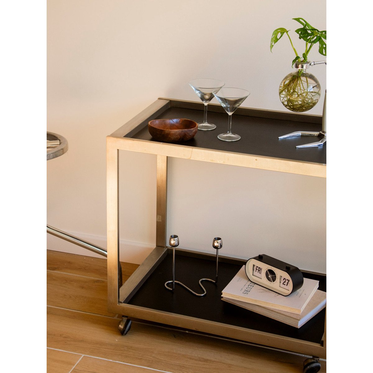 Desserte en inox pliable Anouk N°392 - Bon état noir, DEBONGOUT