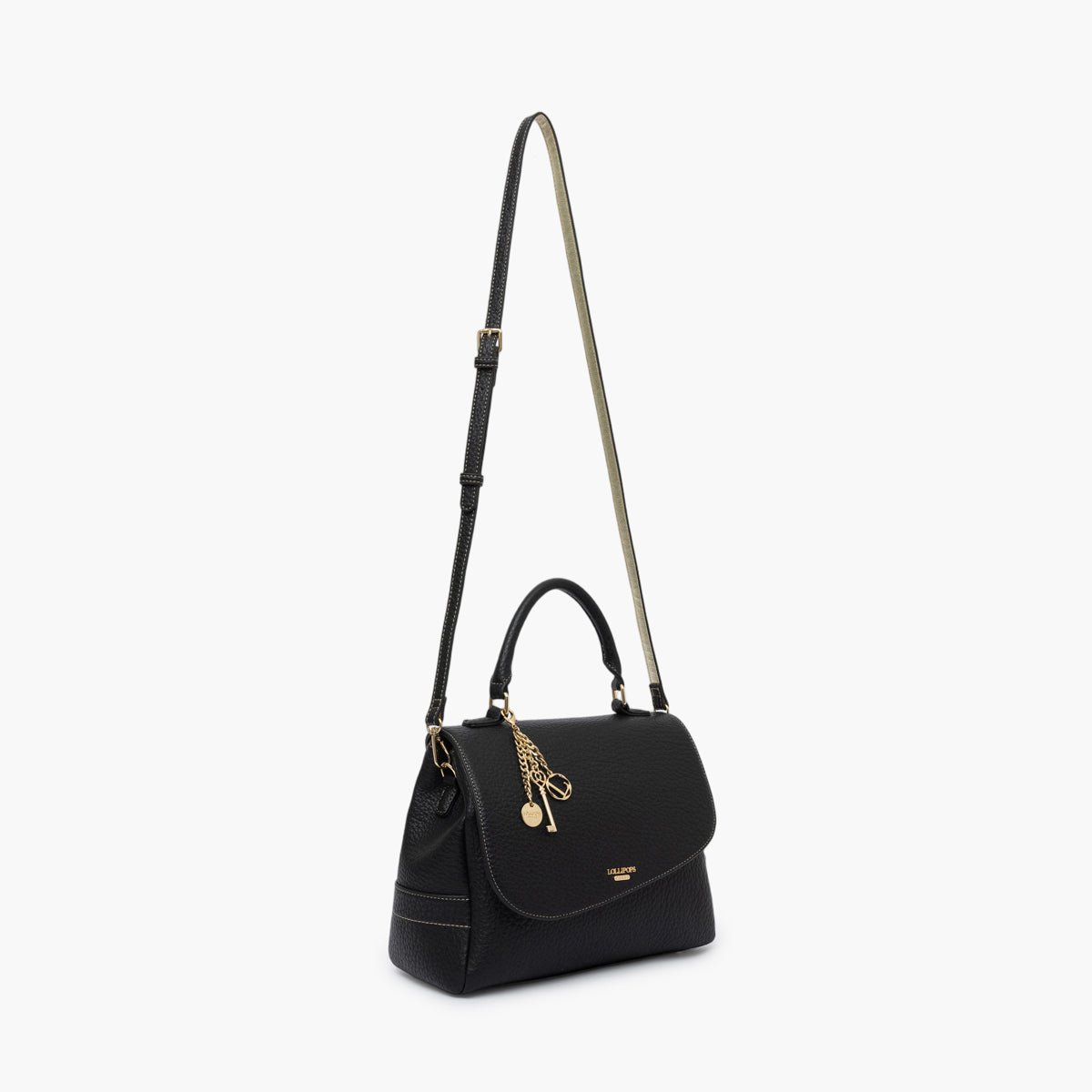 Grand sac porté épaule Todora noir,doré, LOLLIPOPS