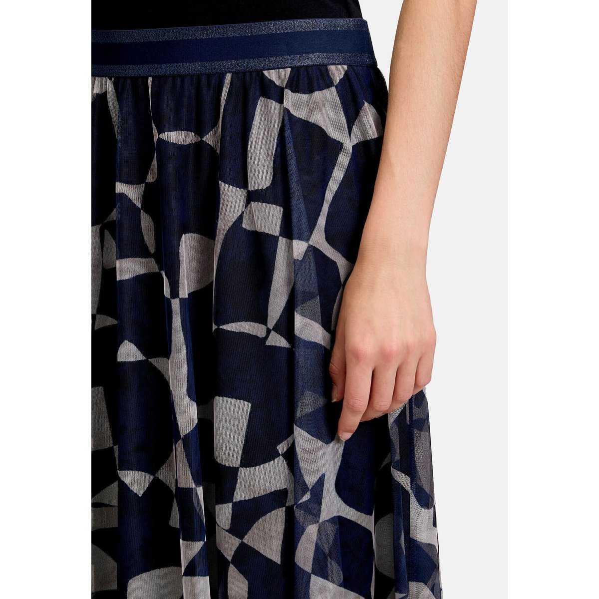 Jupe longueur midi à imprimé dark blue/nature, BETTY & CO