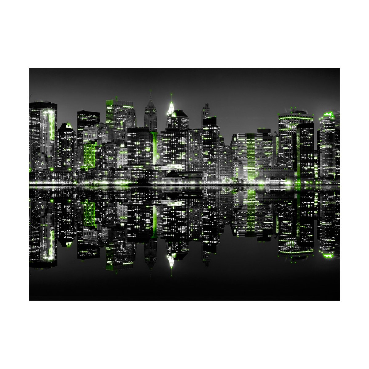 Papier peint intissé panoramique Ville et Architecture NYC endormi vert, EDEN