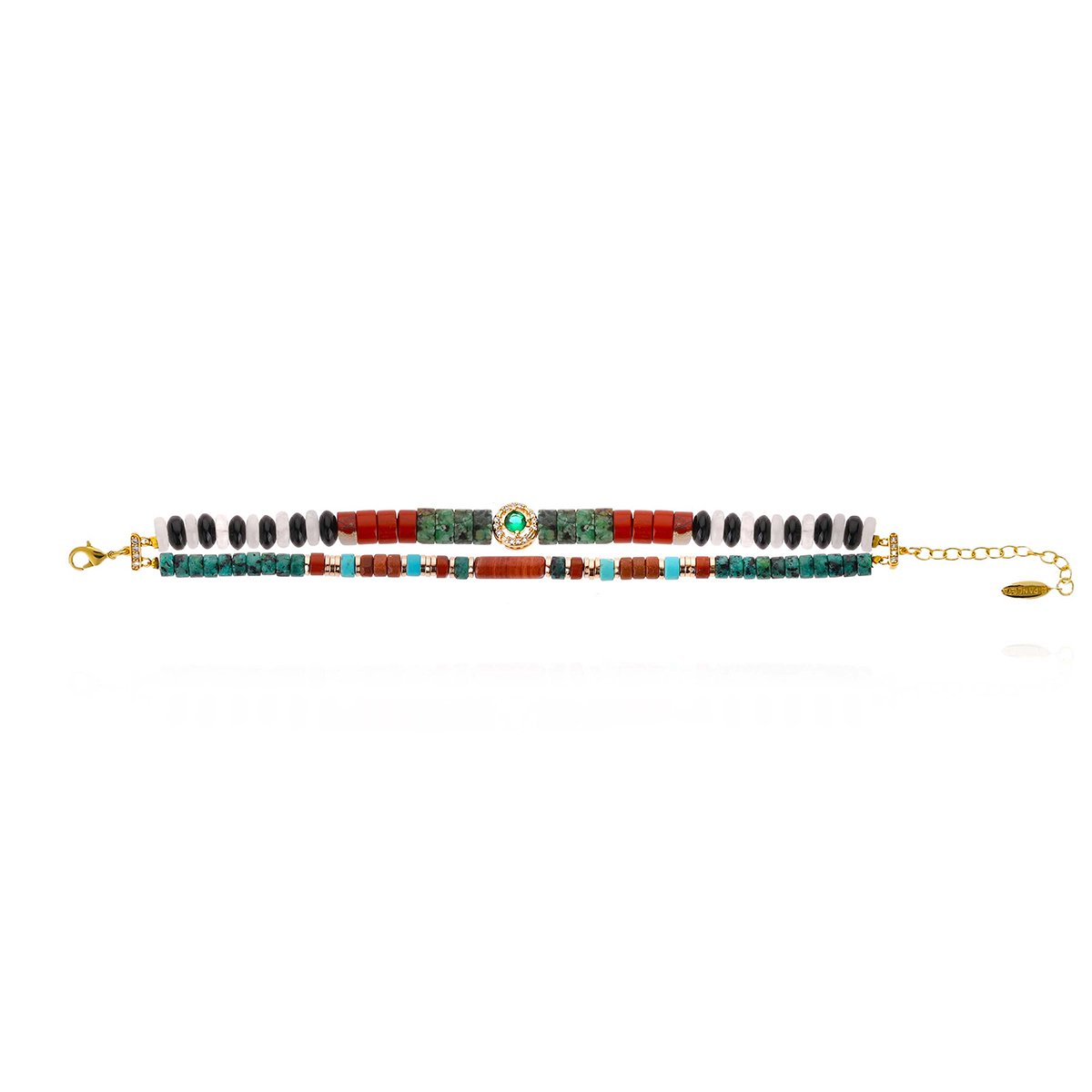 Bracelet ajustable avec perles TWEEKS terre, HIPANEMA