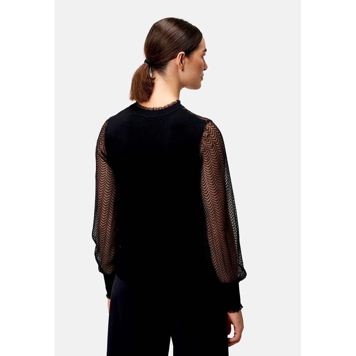 Pullover mit transparenten ärmeln black beauty, ZERO