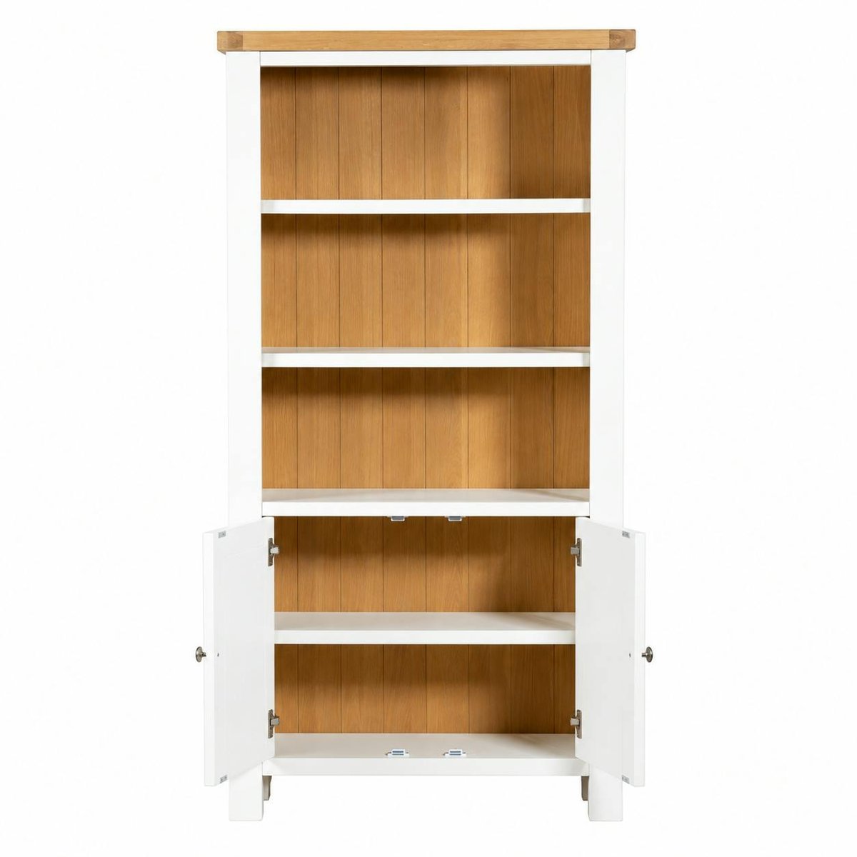Bibliothèque blanche avec rangement fermé VELIA blanc, PIER IMPORT