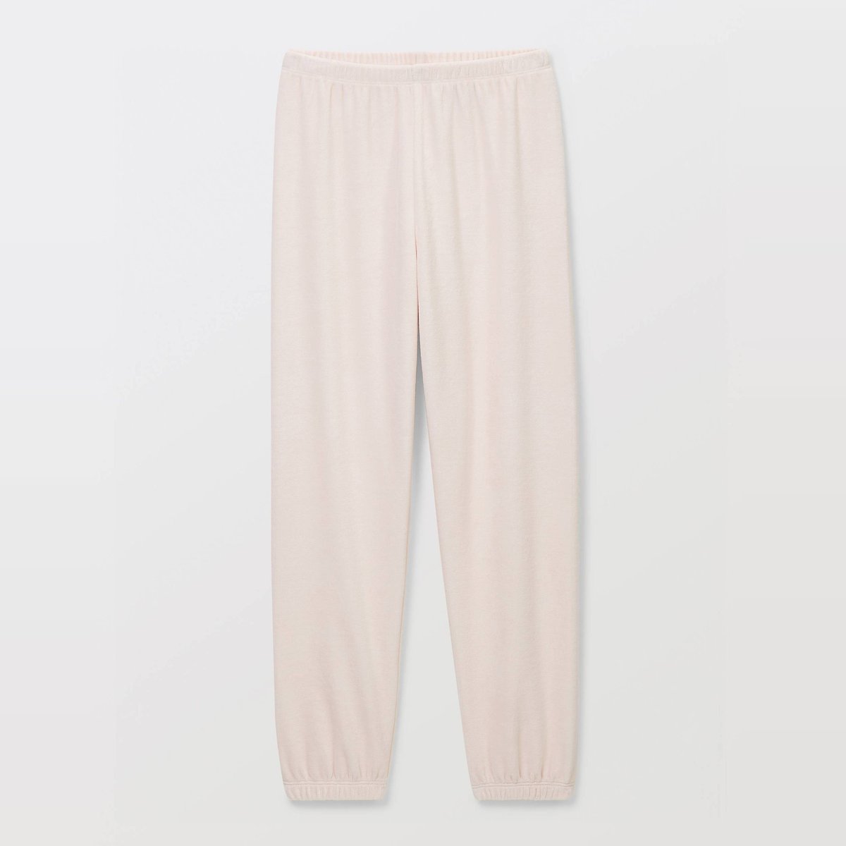 Pyjama velours manches longues avec col claudine uni en coton BIO GOTS poudre, MONOPRIX