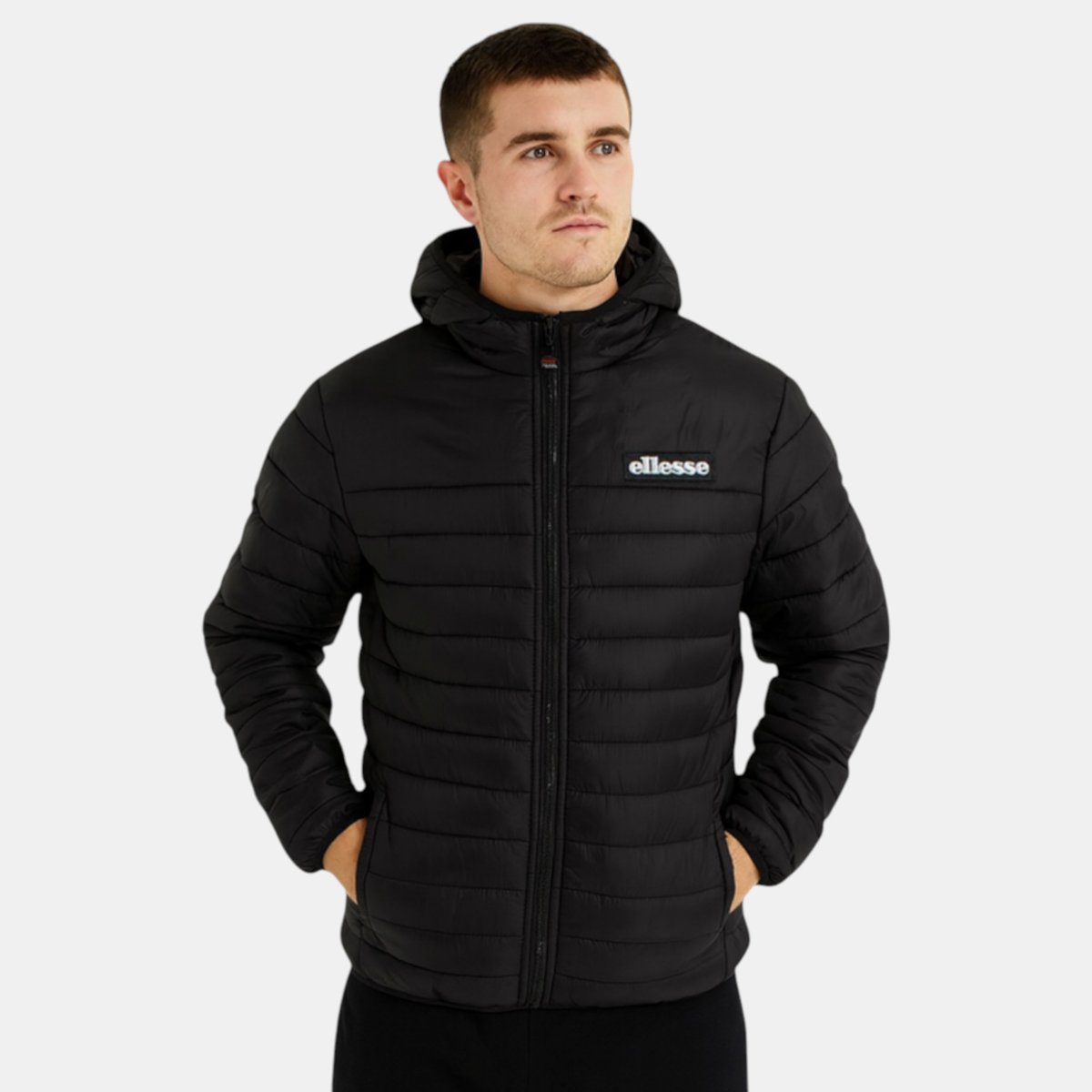 Doudoune matelassée zippée à capuche QUEST noir, ELLESSE