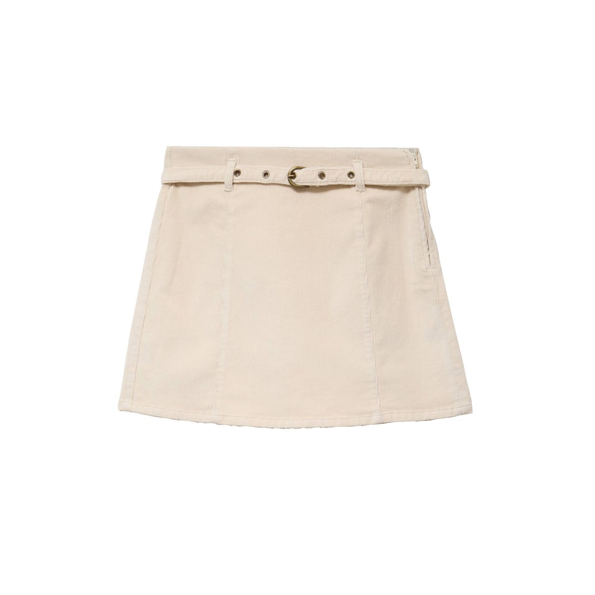 Jupe-short évasée velours ceinture ecru, CACHE CACHE