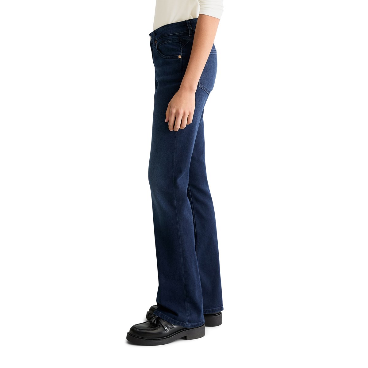 Jeans modèle Nella slim bootcut en coton organique stretch bleu foncé, MARC O’POLO DENIM
