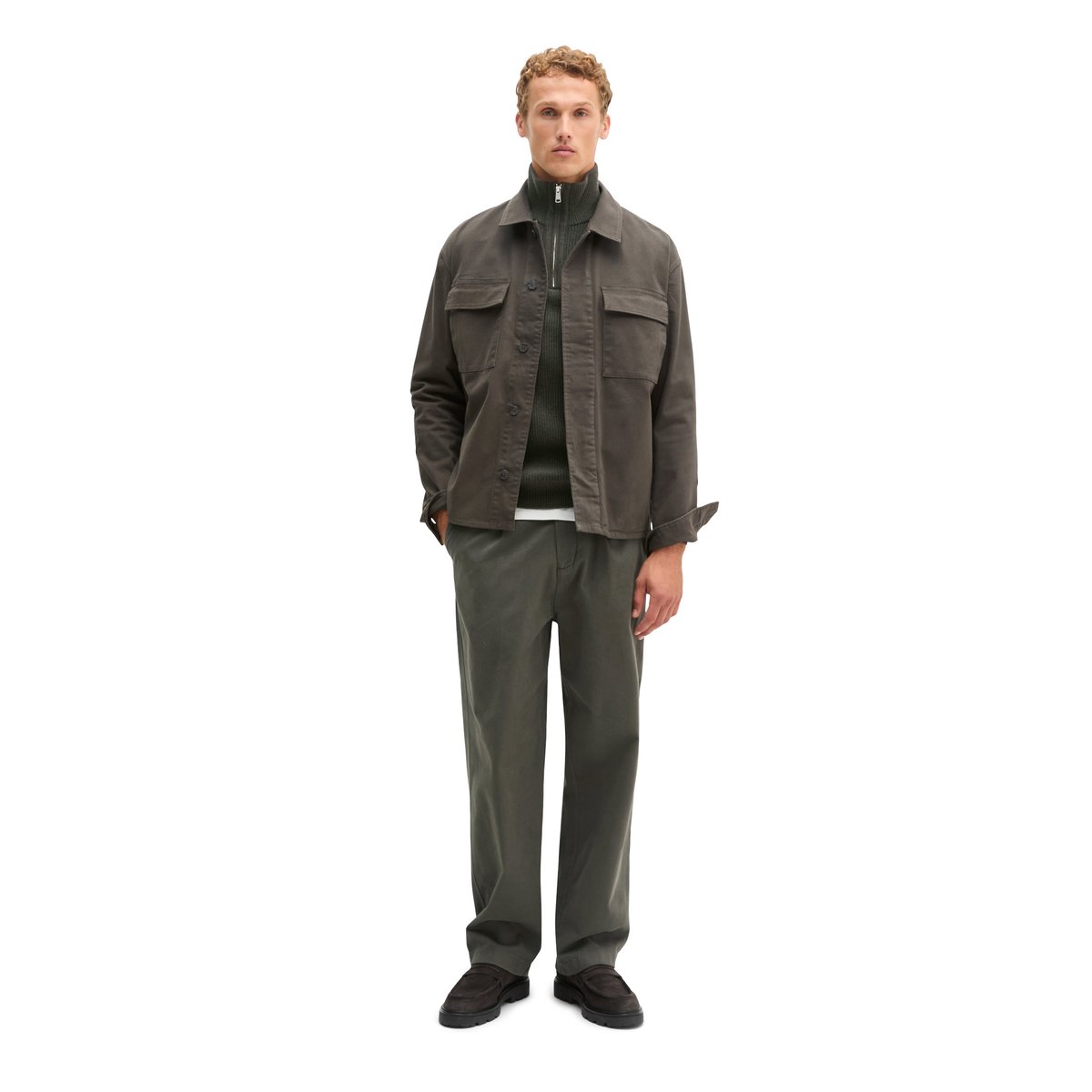 Surchemise oversize en mélange de coton bio doux noir, MARC O'POLO