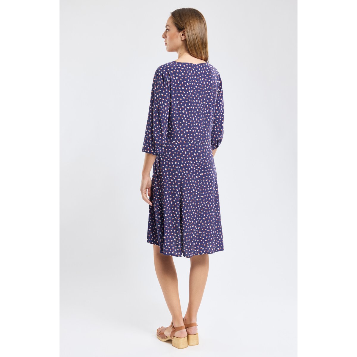 Robe fleurie en cupro imprimé sagina, ARMOR-LUX