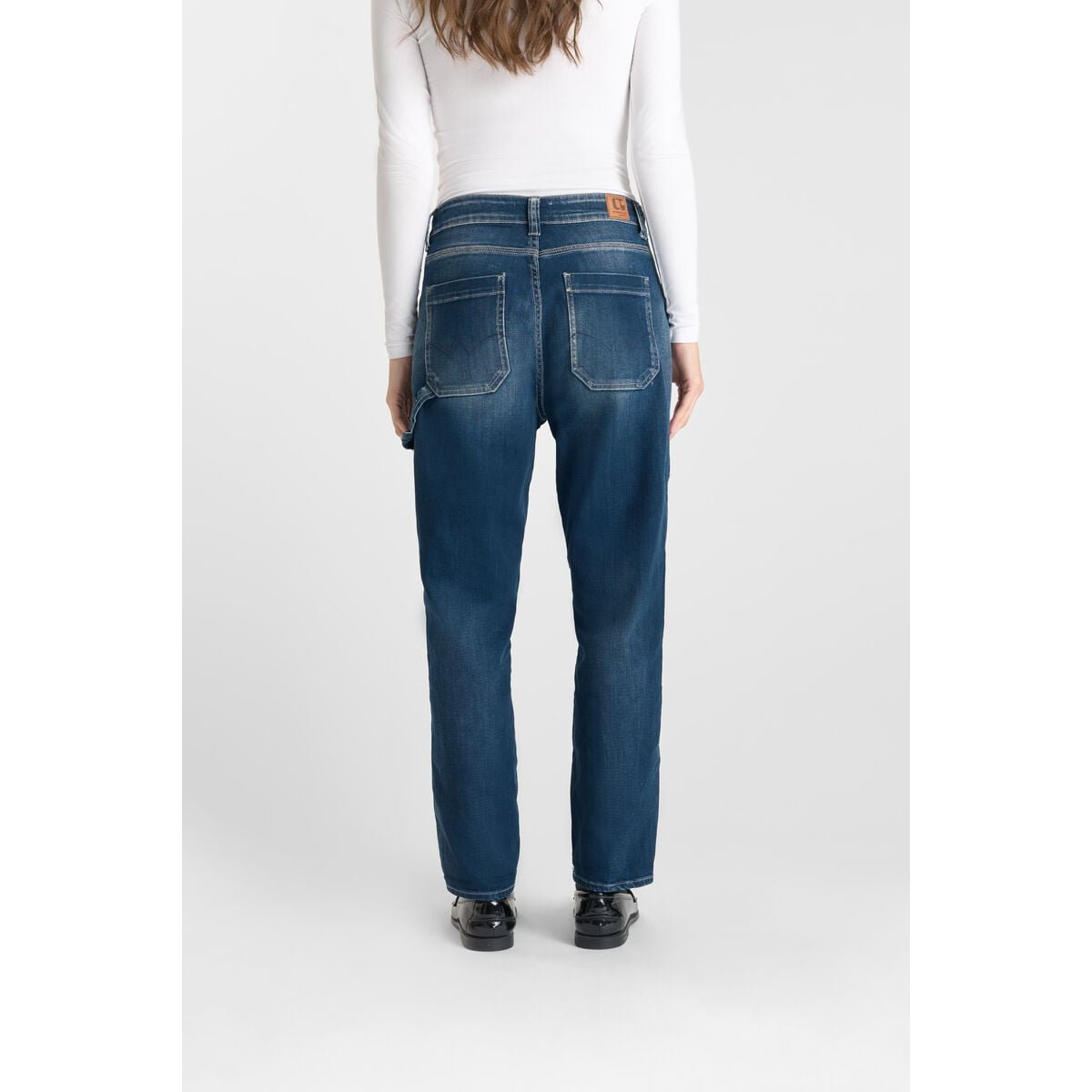 Jeans loose, large 400/60 girlfriend , 7/8ème blue, LE TEMPS DES CERISES