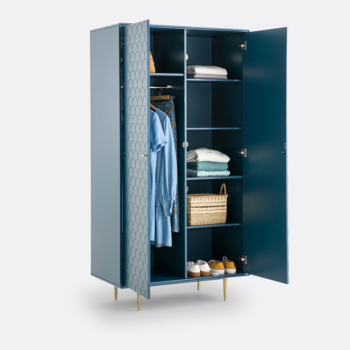 Armoire 2 portes, Luxore bleu de prusse, LA REDOUTE INTERIEURS
