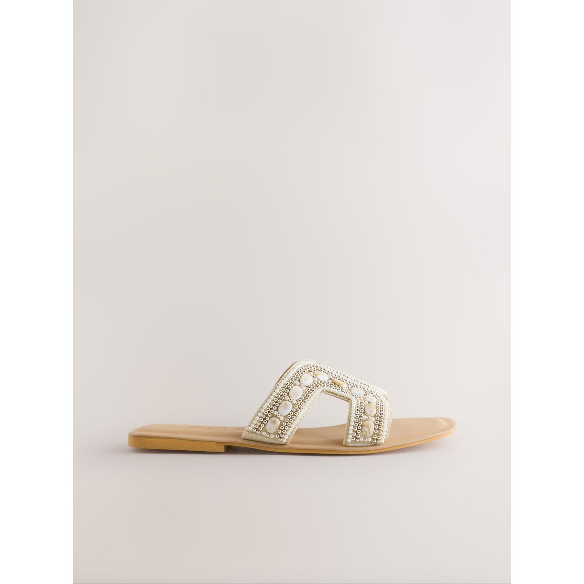 Mules à ornements forever comfort® cuir doré, NEXT