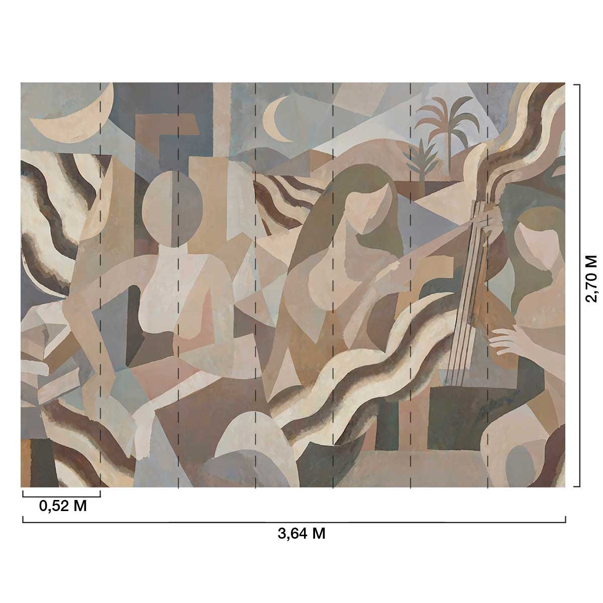Papier peint Femmes au Désert Ocre beige, HEXOA