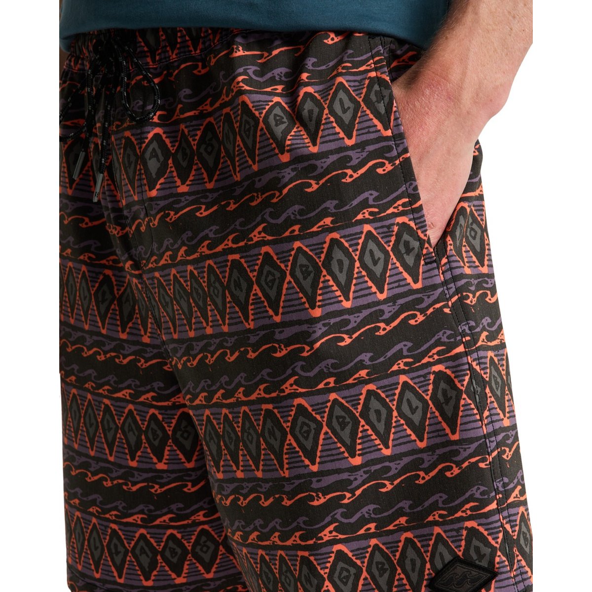 Short de bain WASTED TIMES LAYBACK bleu black print, BILLABONG