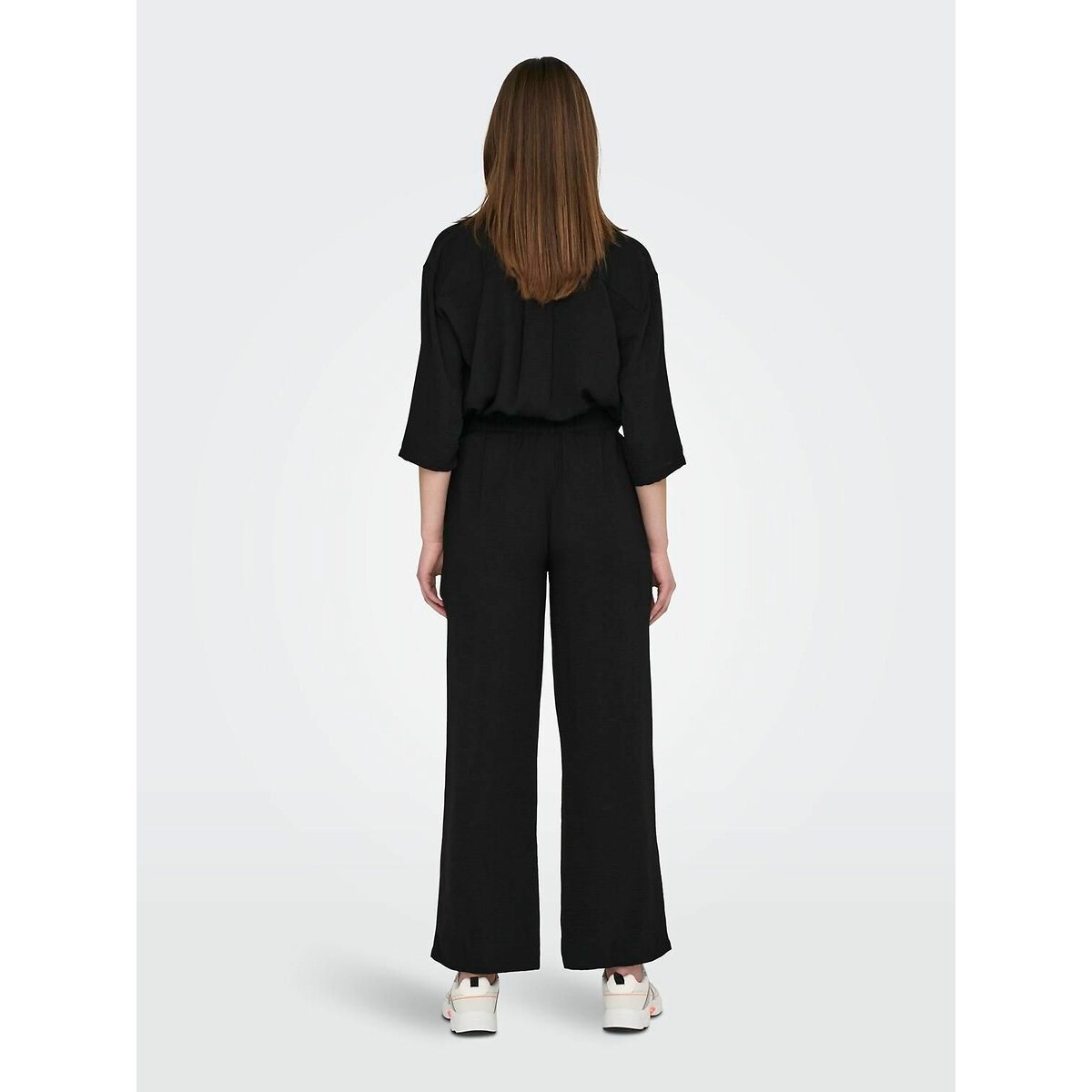 Pantaloni larghi, vita alta nero , JDY