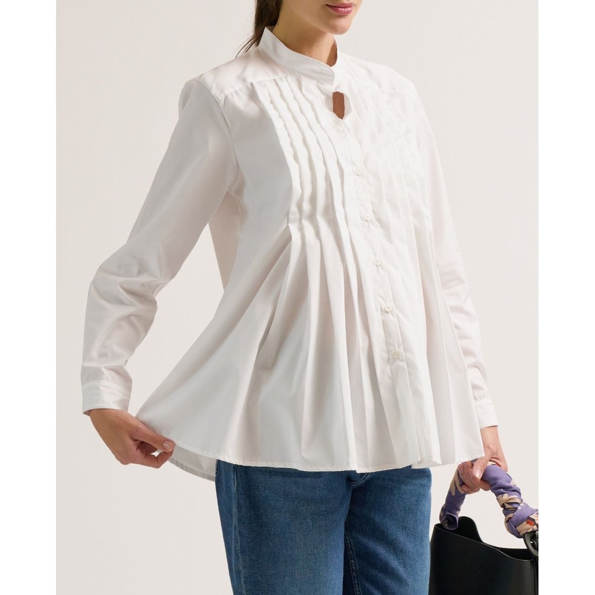 Chemise de grossesse et allaitement Ika blanc, CACHE COEUR