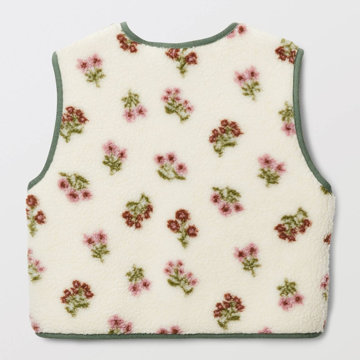 Veste sans manches sherpa motifs fleuris meleze, MONOPRIX