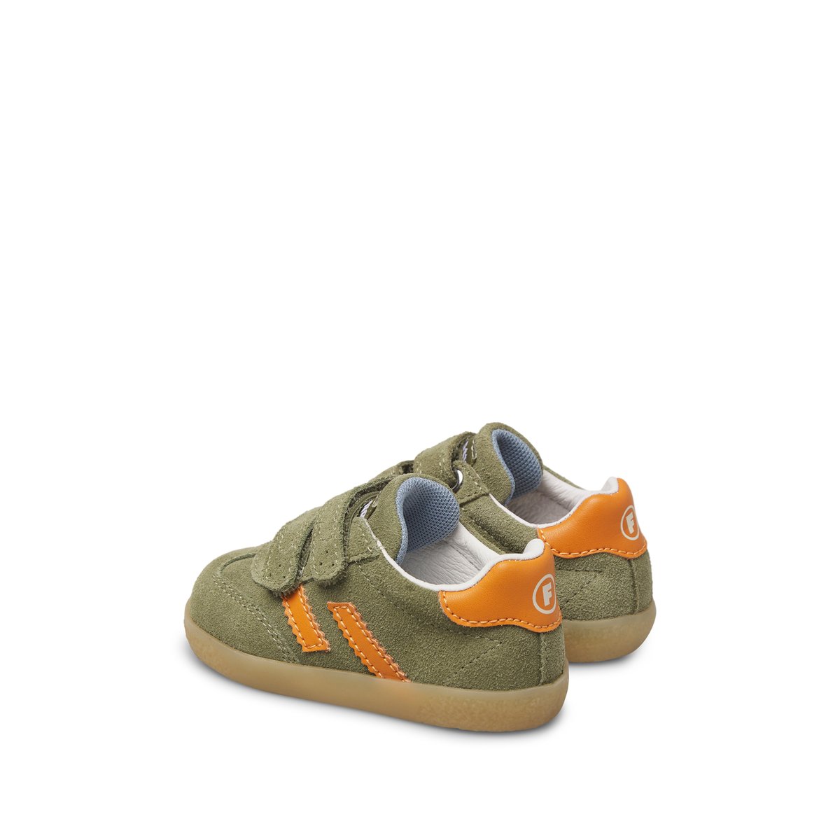 Baskets en cuir et suède VIMBY VL. kaki-orange, FALCOTTO