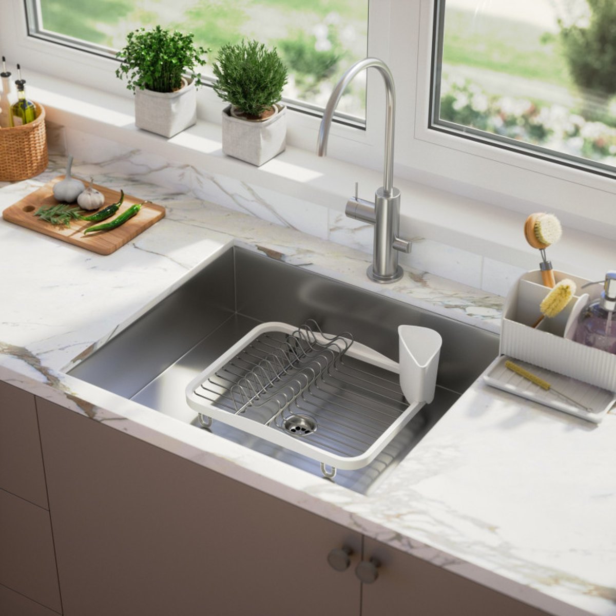 Egouttoir à vaisselle design  SINKIN blanc, UMBRA