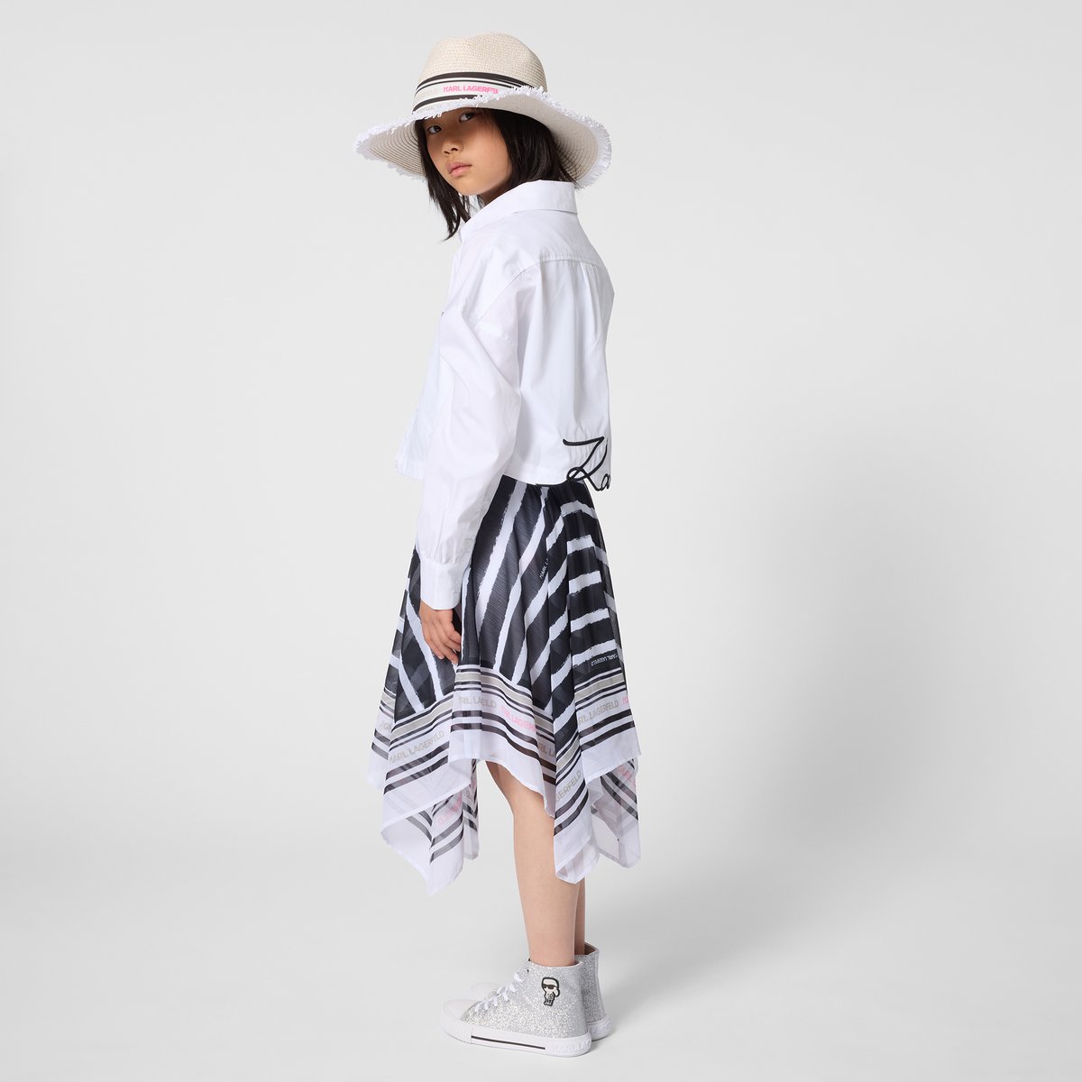 Chemise manches longues blanc, KARL LAGERFELD KIDS