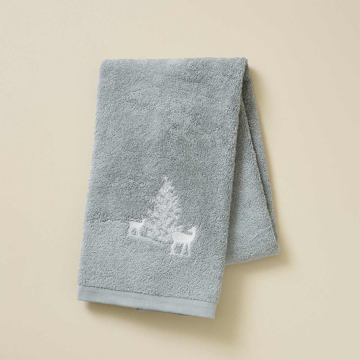 Serviette de toilette TRESOR DES FORETS gris, SYLVIE THIRIEZ