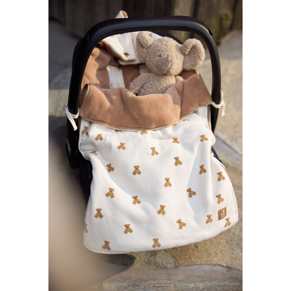 Nid d’ange passe sangle groupe 0+ blanc mini teddy bear, JOLLEIN