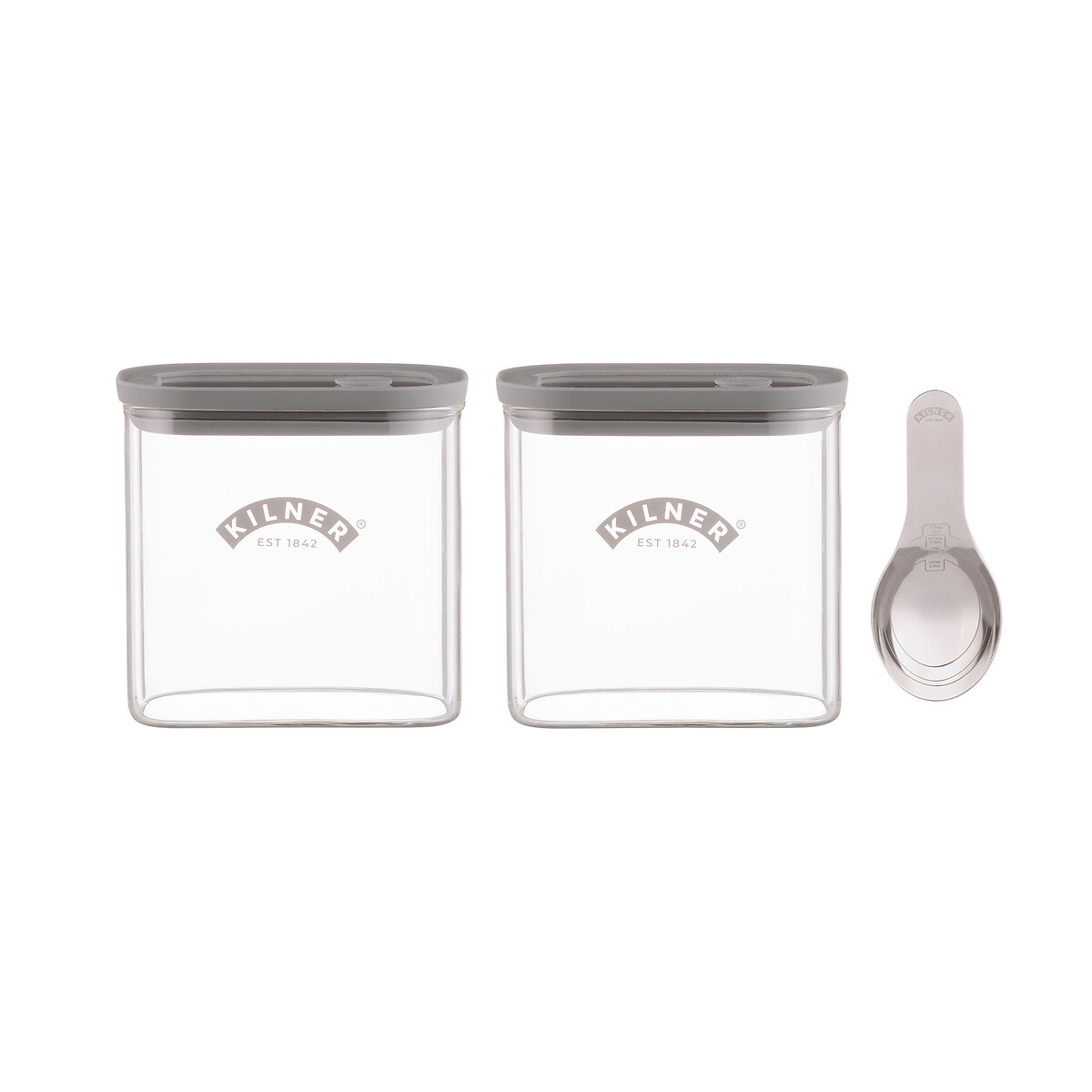 Set of 2 Fresh Storage 700ml Spice Storage Jars transparent, KILNER