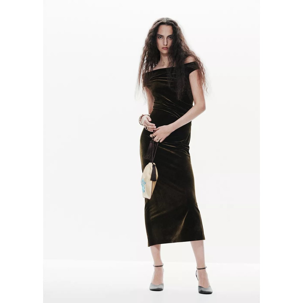 DRESS XVELU olive, MANGO