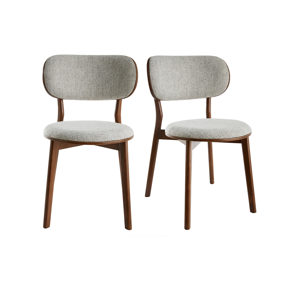 Chaises scandinaves en tissu (lot de 2) FAUVETTE noyer, MILIBOO