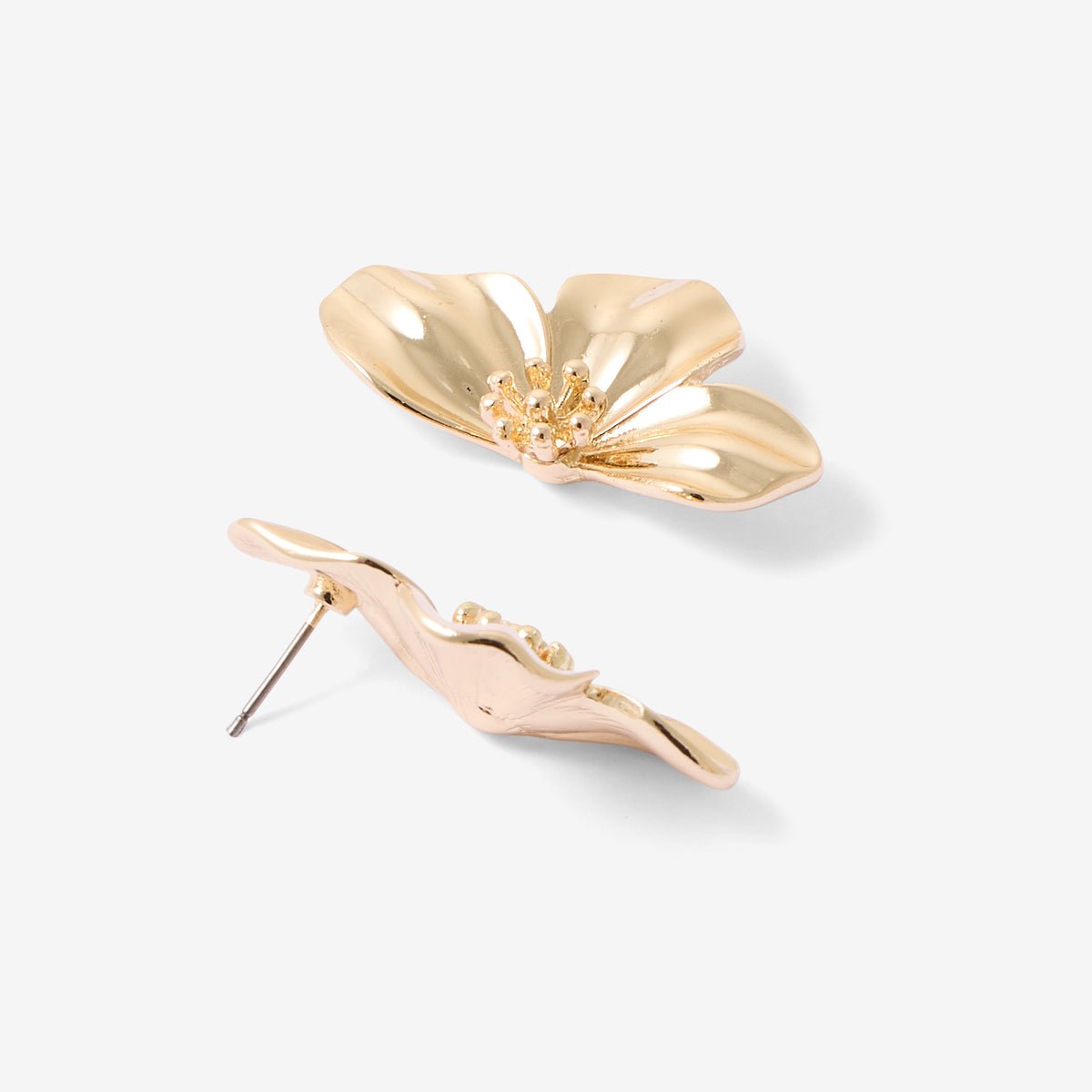 Boucles d'oreilles demi fleurs dorées doré, BALABOOSTE