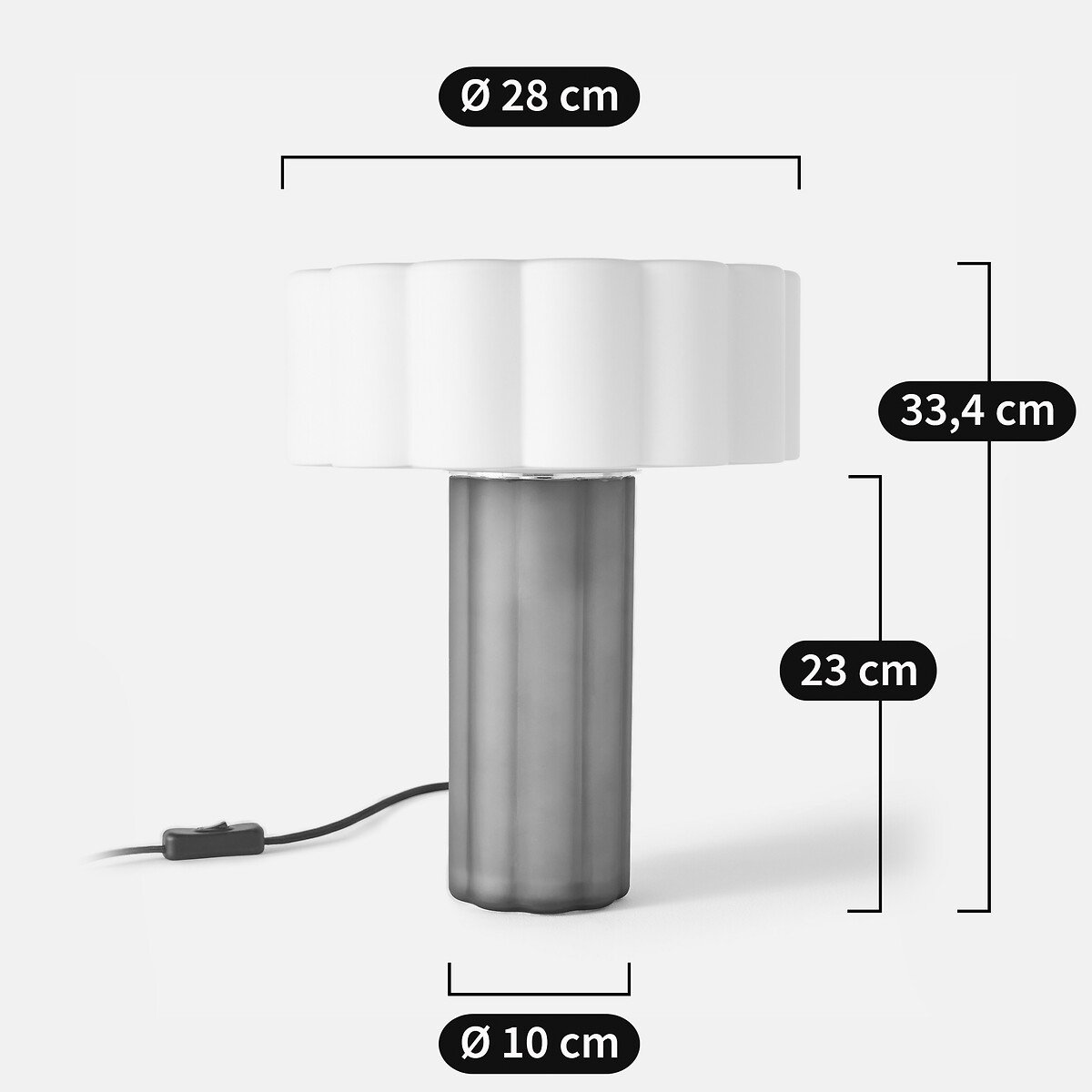 Lampada da tavolo, in vetro colorato e opalino, JUSTYNA verde, LA REDOUTE INTERIEURS